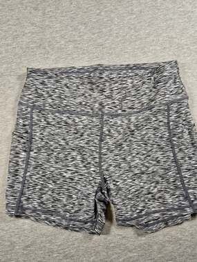 Sports Wear High Waist Athletic Shorts Black White Space Dye Size L